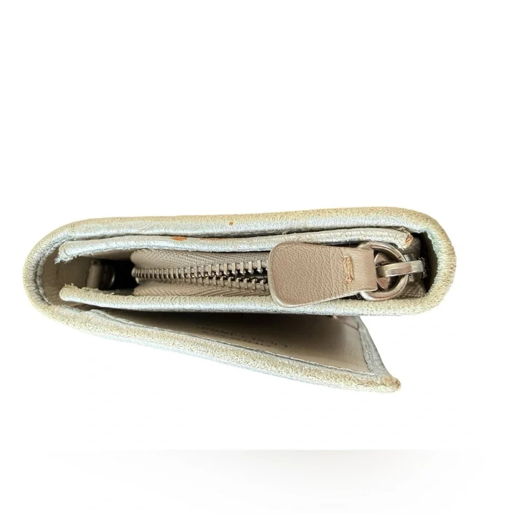 Jimmy Choo Metallic Leather wallet with interior d rings- see callouts